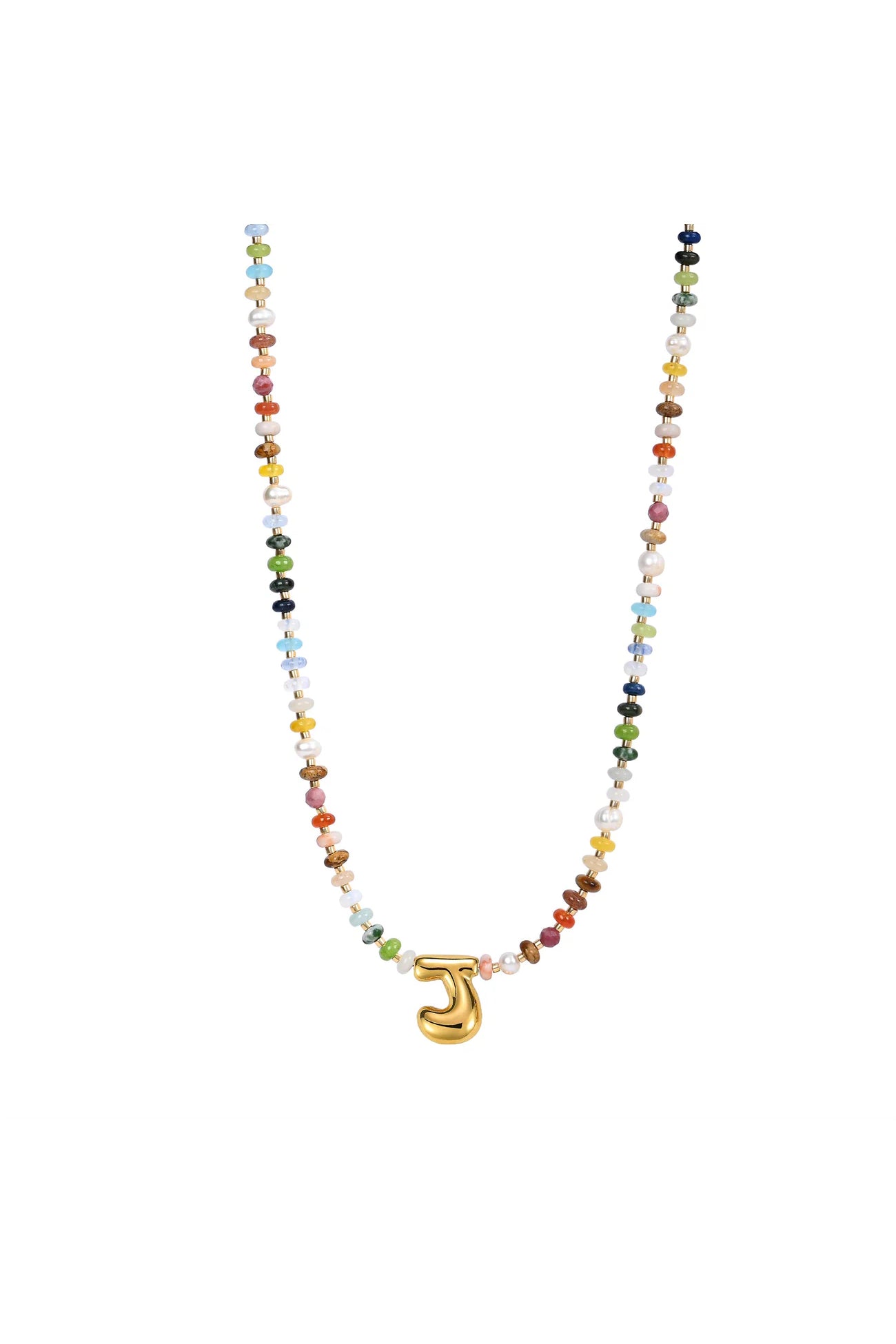 Multicolor Bubble Letter Necklace