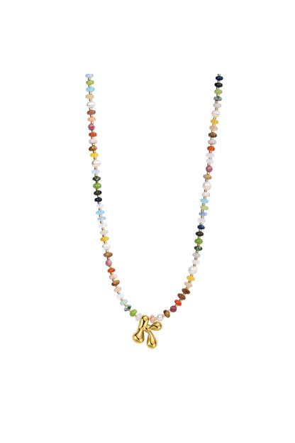 Multicolor Bubble Letter Necklace