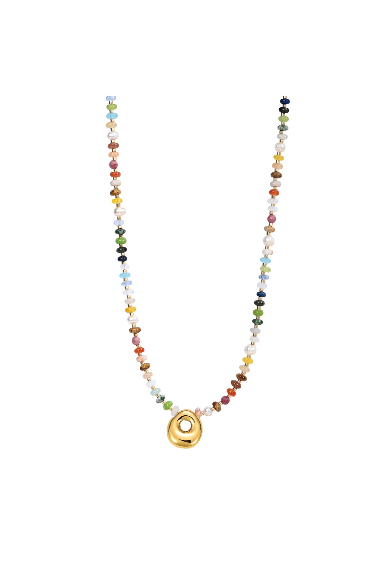 Multicolor Bubble Letter Necklace