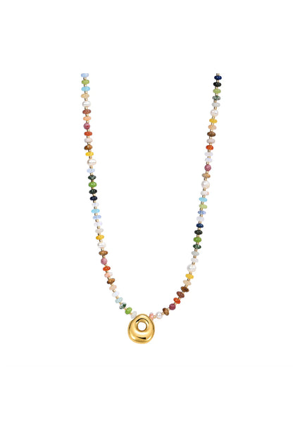 Multicolor Bubble Letter Necklace