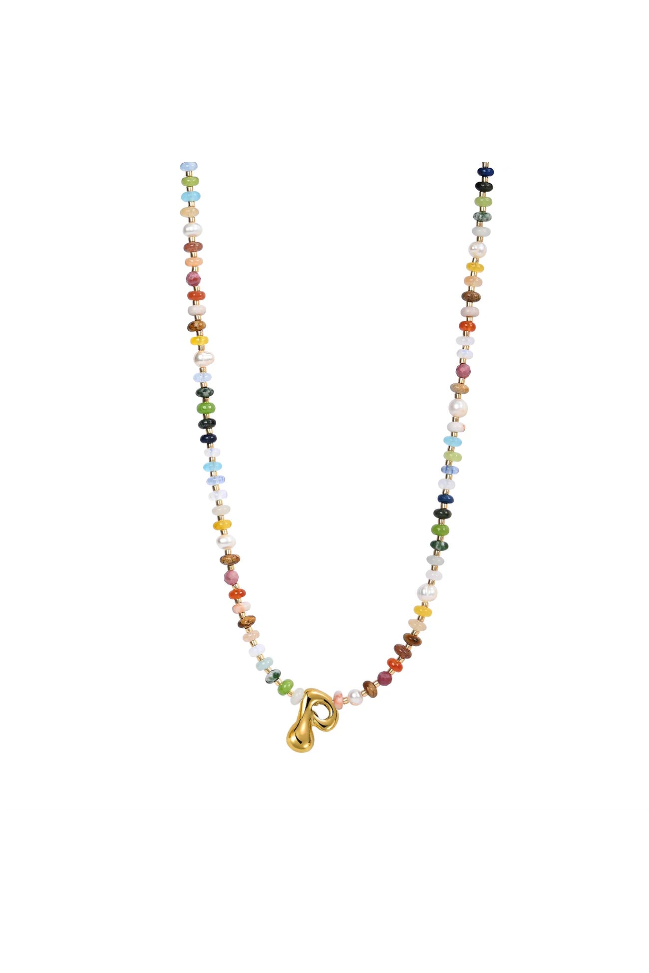 Multicolor Bubble Letter Necklace
