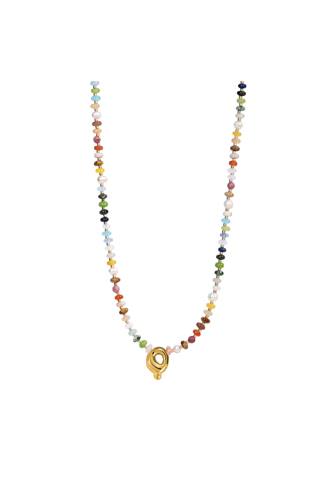 Multicolor Bubble Letter Necklace