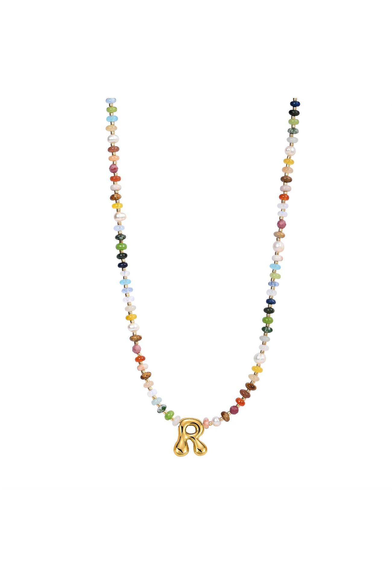 Multicolor Bubble Letter Necklace