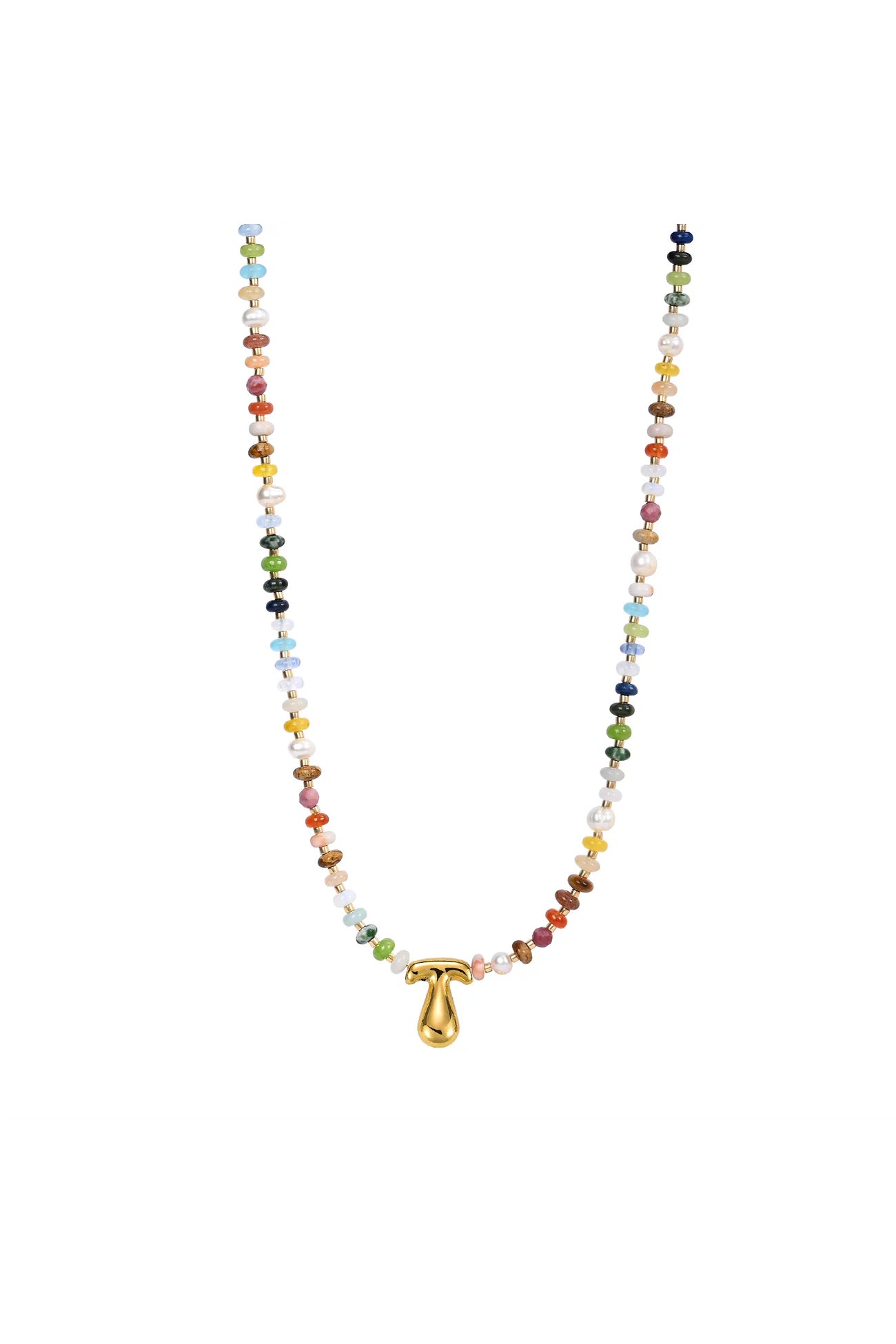 Multicolor Bubble Letter Necklace
