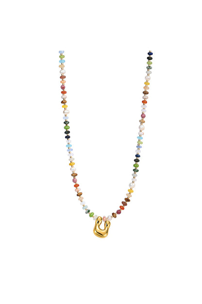 Multicolor Bubble Letter Necklace