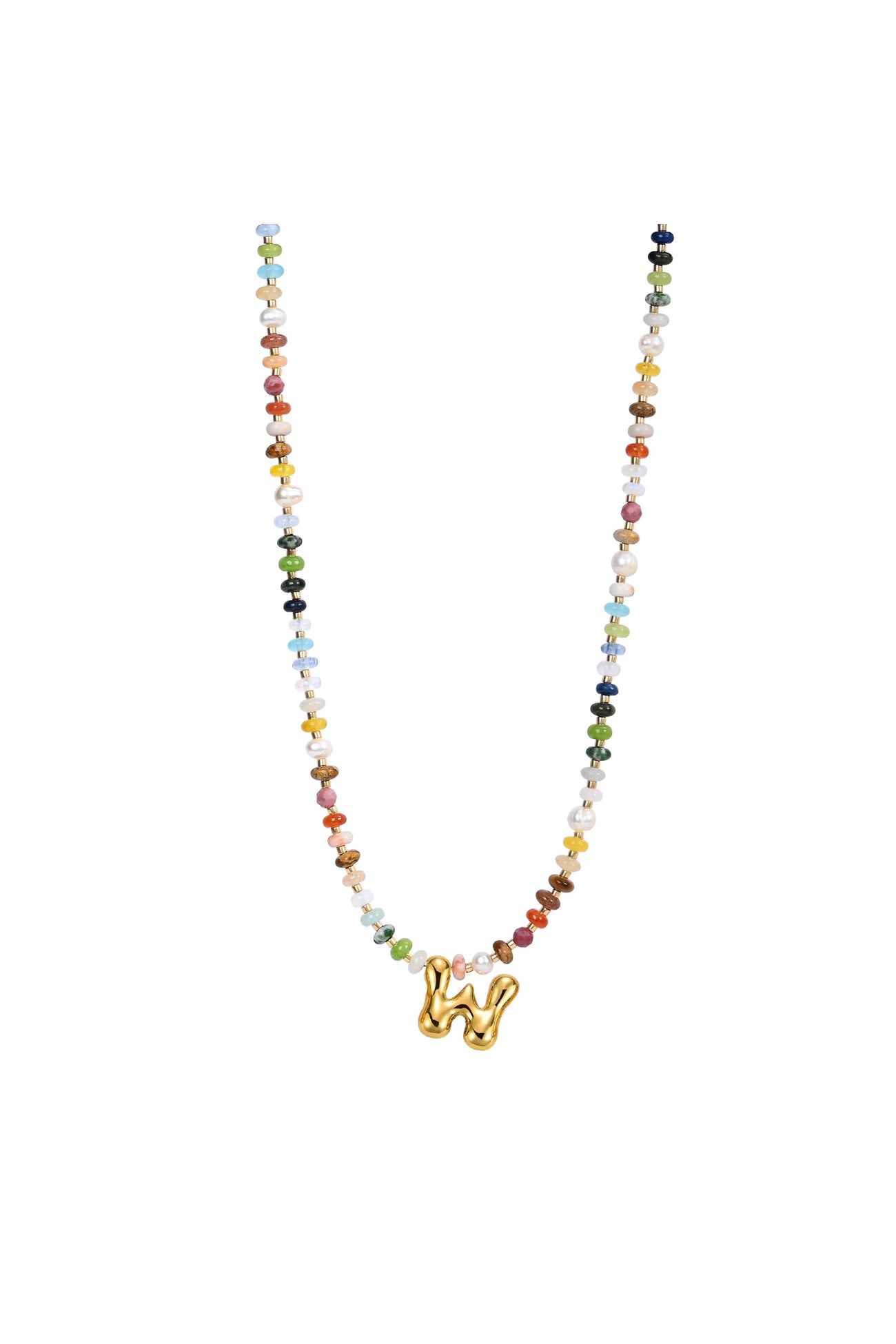 Multicolor Bubble Letter Necklace