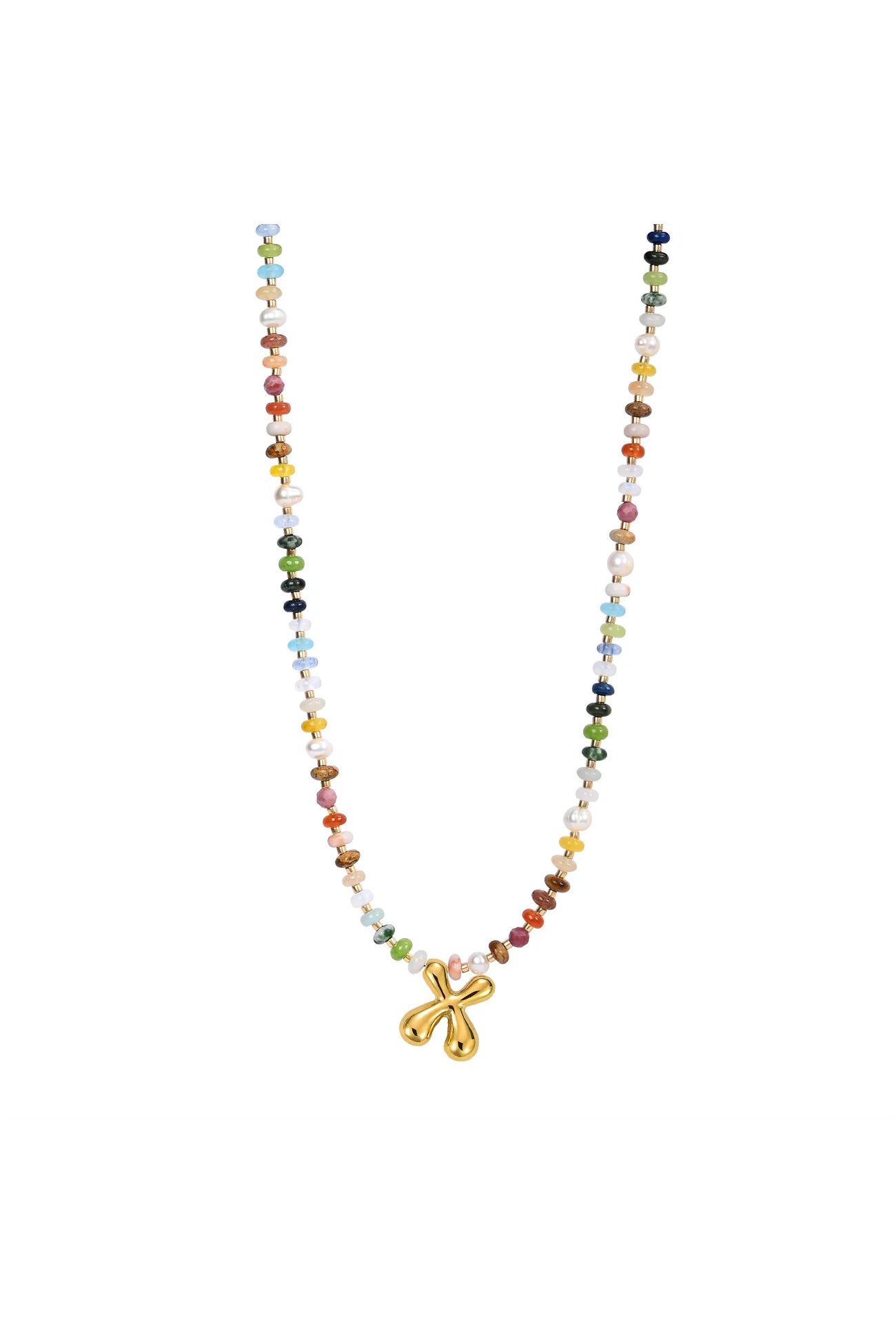 Multicolor Bubble Letter Necklace