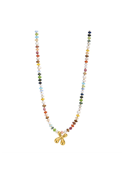 Multicolor Bubble Letter Necklace