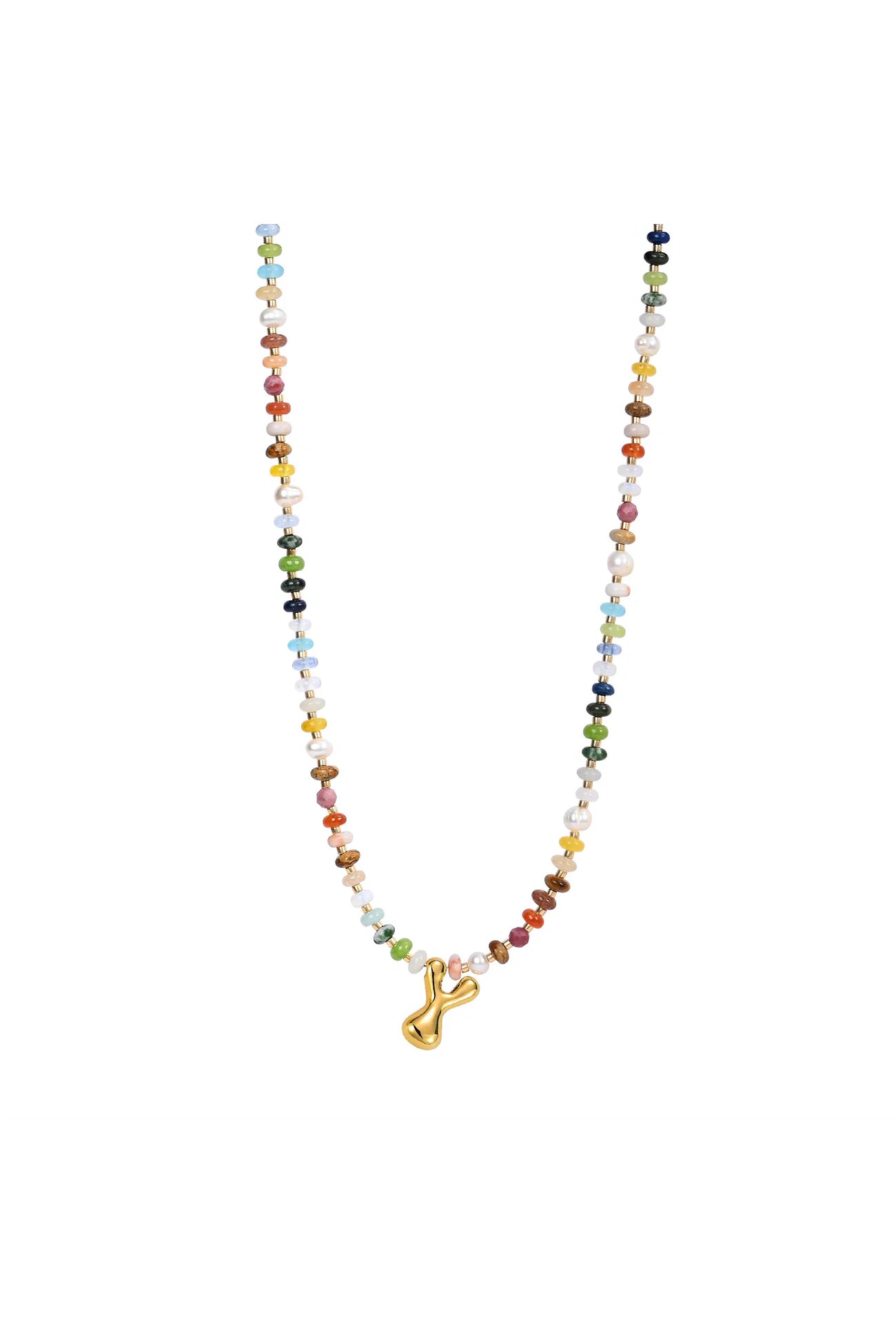 Multicolor Bubble Letter Necklace
