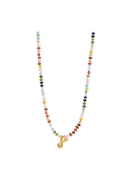 Multicolor Bubble Letter Necklace