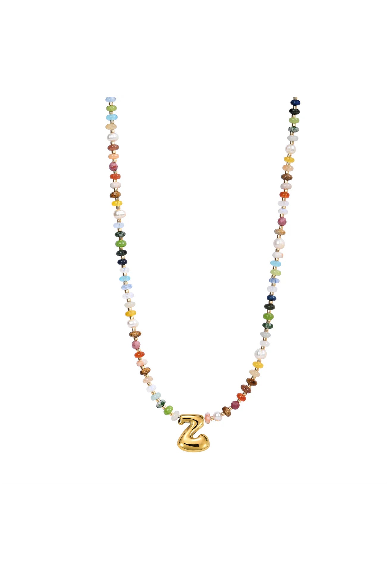 Multicolor Bubble Letter Necklace