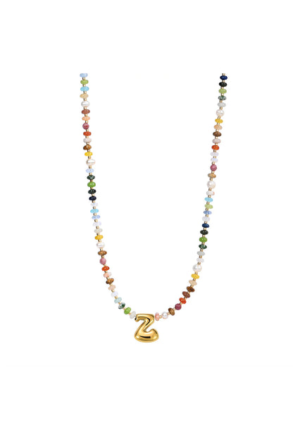 Multicolor Bubble Letter Necklace
