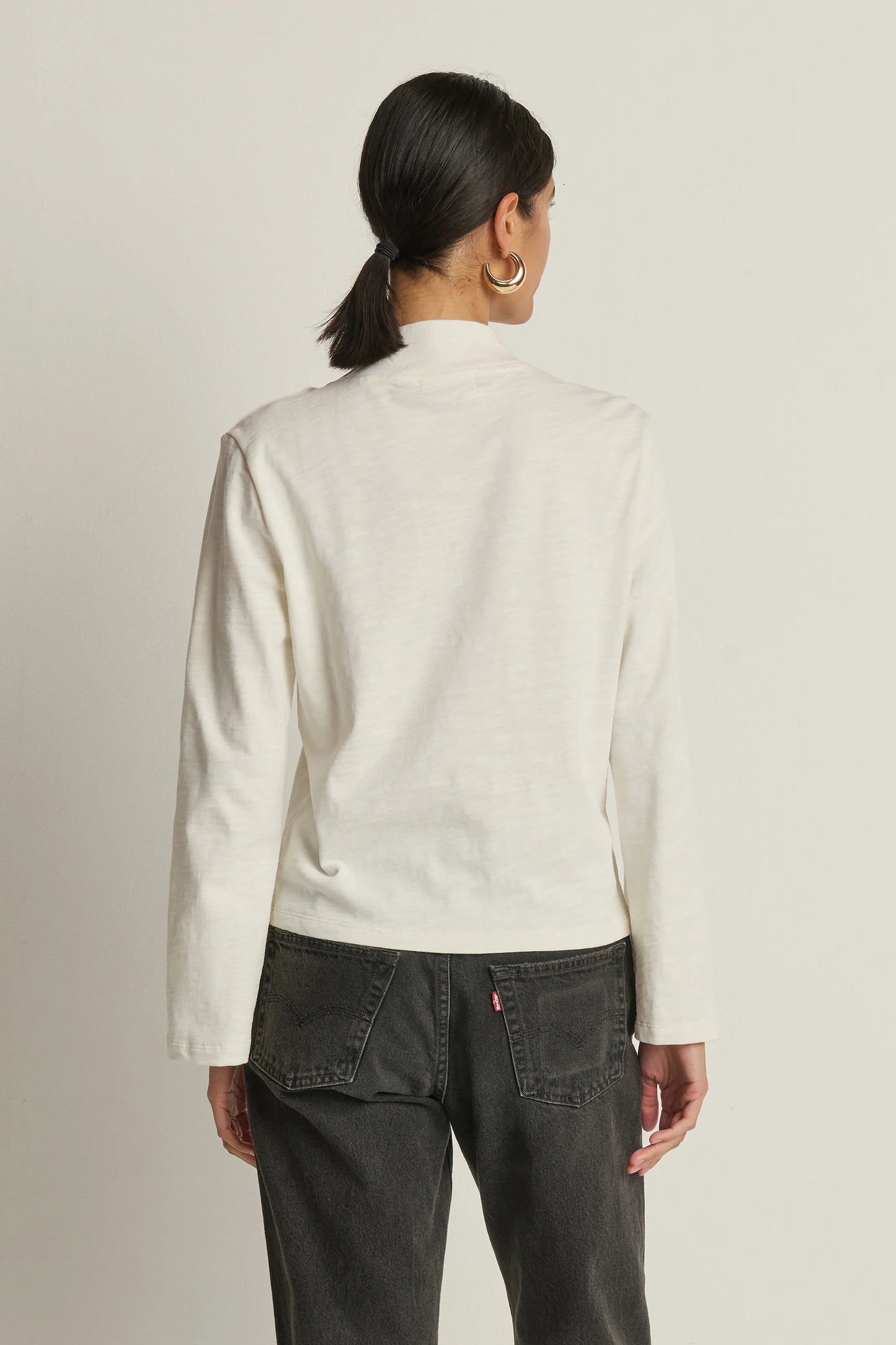 Neda Bell Sleeve Mock Neck Top