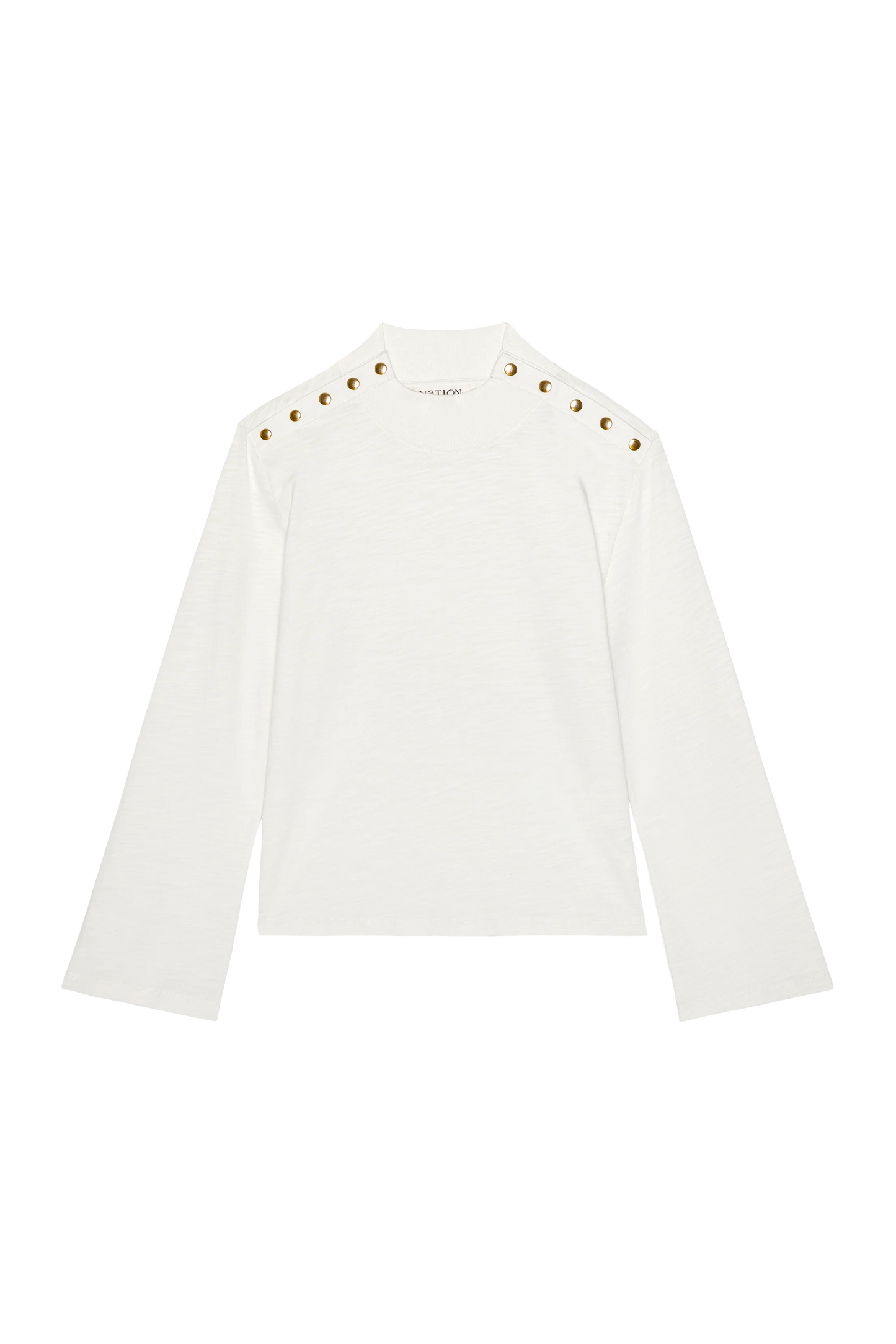Neda Bell Sleeve Mock Neck Top