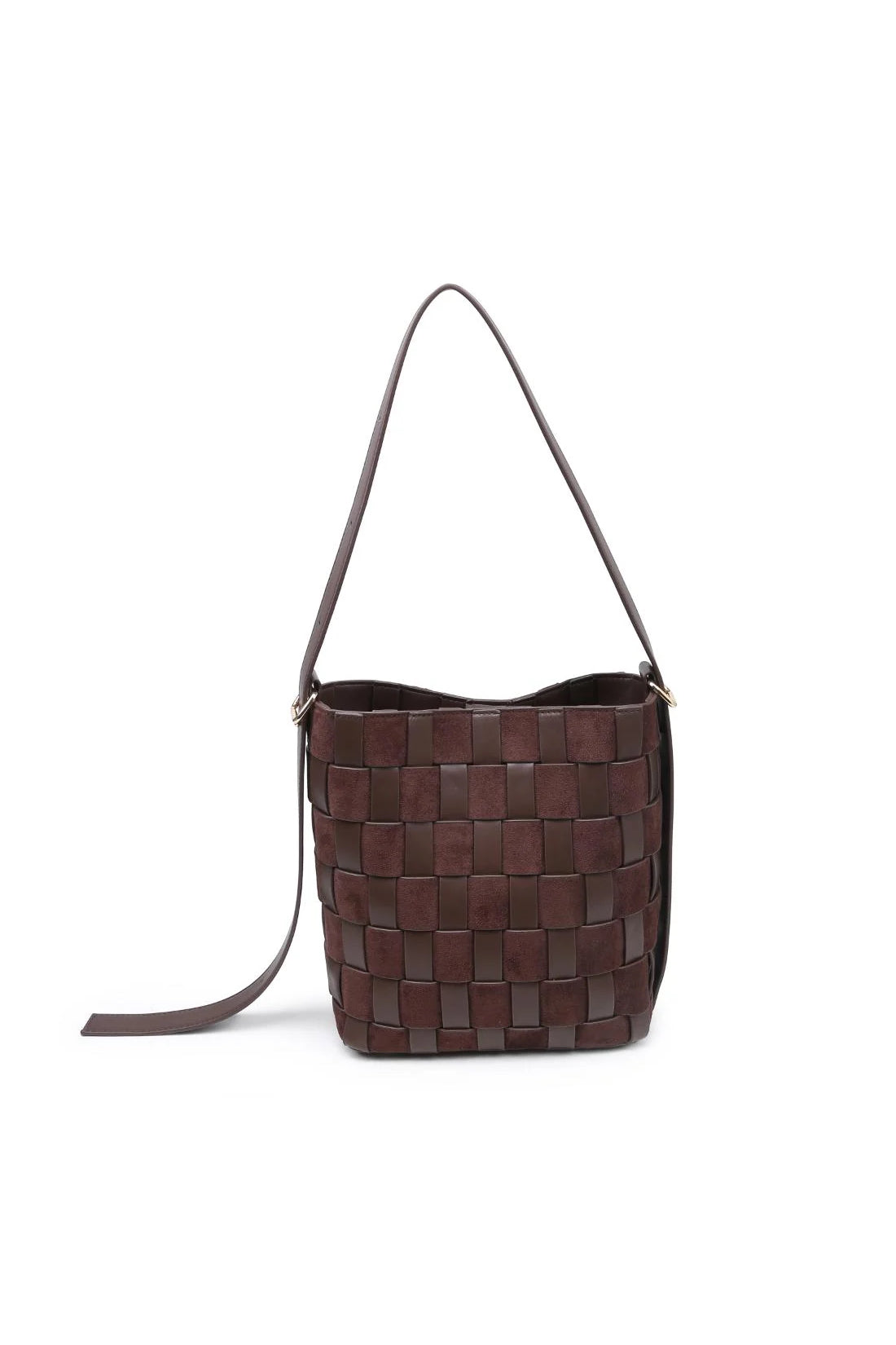 Naomi Woven Bucket Bag Chocolate