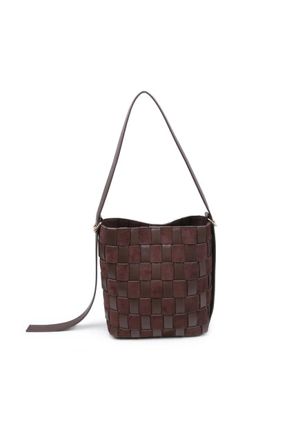 Naomi Woven Bucket Bag Chocolate