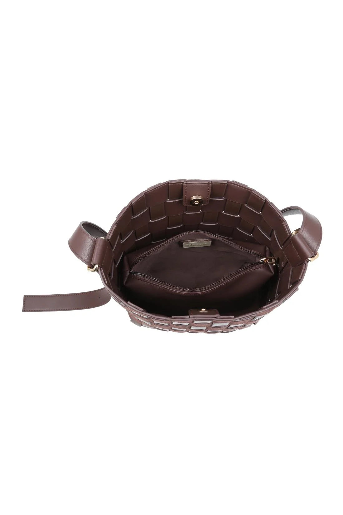 Naomi Woven Bucket Bag Chocolate
