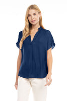 Navy Drop Shoulder Blouse