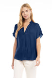 Navy Drop Shoulder Blouse