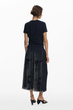 Newspaper Texture Midi Skirt