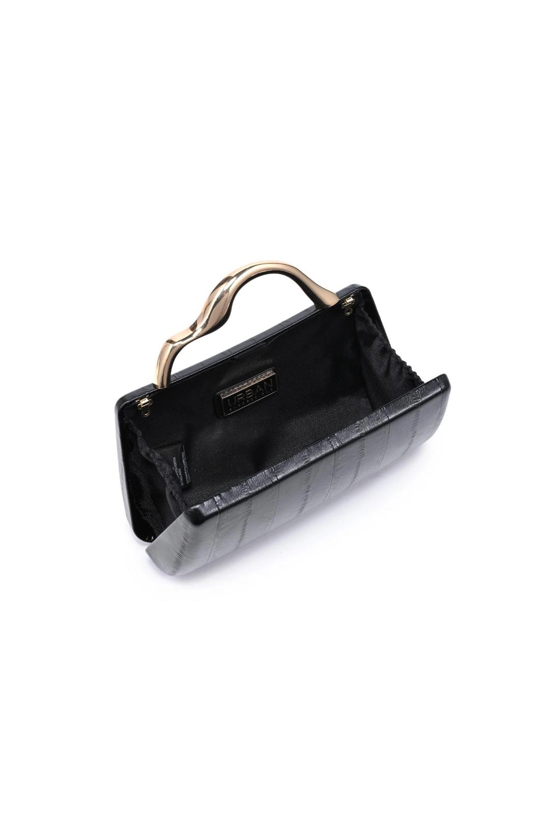 Nichelle Sculptural Handle Clutch Black
