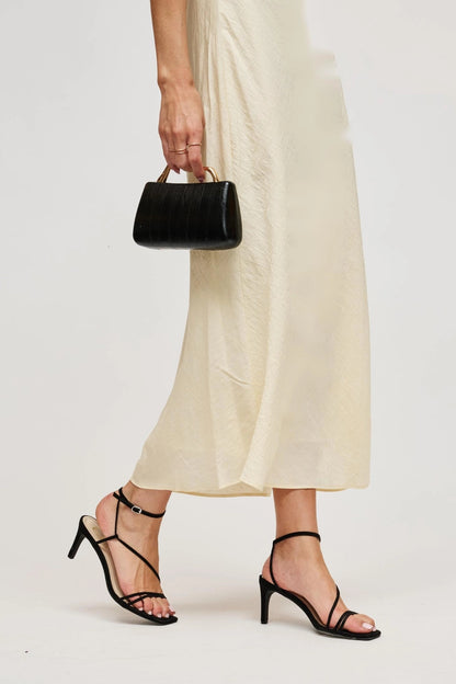 Nichelle Sculptural Handle Clutch Black