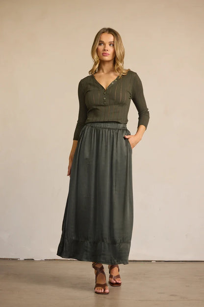 Cally Midi Silky Skirt