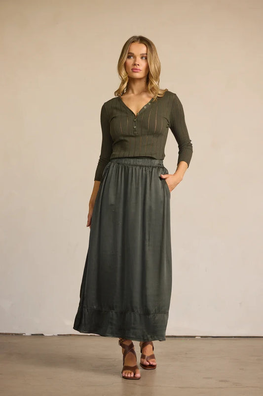 Cally Midi Silky Skirt