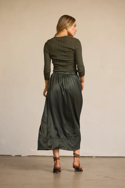 Cally Midi Silky Skirt