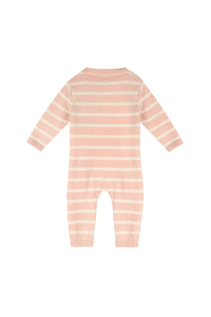 Ocean Embroidered Knit Baby Jumpsuit