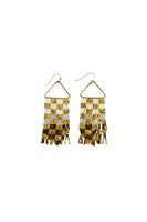 Ombre Checked Fringe Earrings