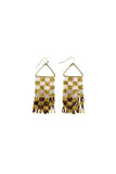 Ombre Checked Fringe Earrings