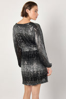 Ombre Sequin Wrap Mini Dress