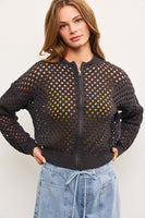 Open Crochet Zip Jacket