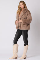 Open Front Oversized Faux Fur Jacket