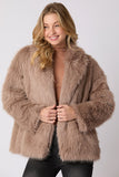 Open Front Oversized Faux Fur Jacket