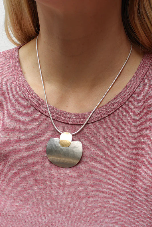 Oval and Semi Circle Necklace