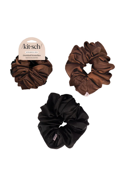 Oversized Scrunchies Black & Chocolate