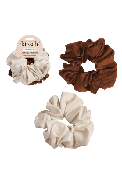 Oversized Scrunchies Cream & Camel
