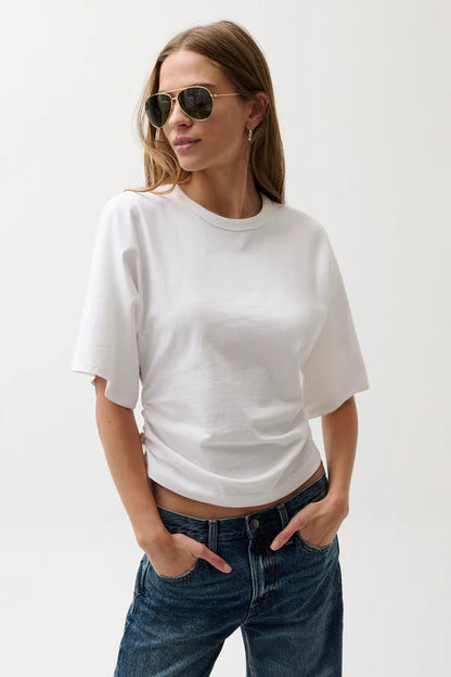 Veronica Kimono Sleeve Fitted Tee Le Blanc