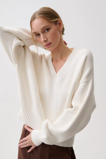Nika Heavyweight V-Neck Sweater