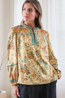 Paisley Floral Boarder Print Blouse