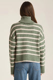 Palm Green Josephine Stripe Turtleneck Sweater