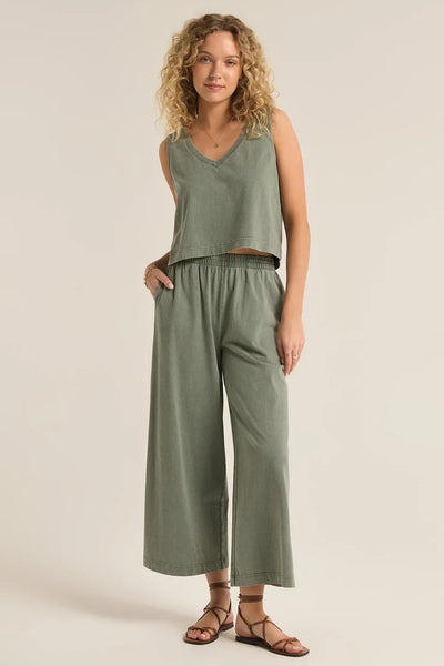 Palm Green Scout Jersey Flare Pant