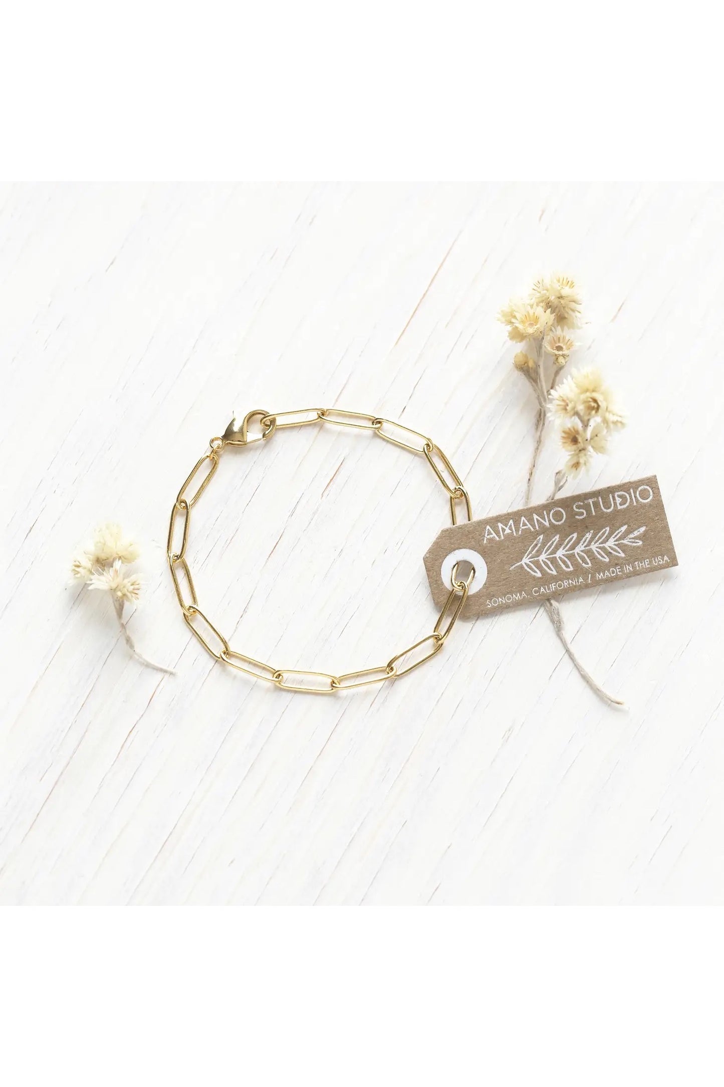 Paperclip Chain Bracelet Gold