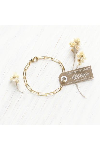 Paperclip Chain Bracelet Gold