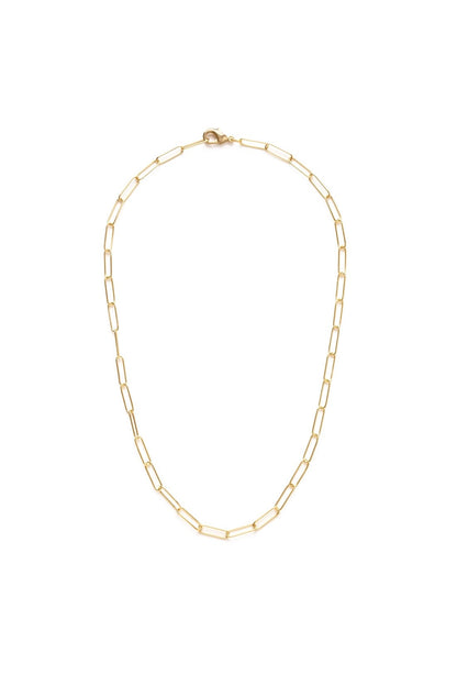 Paperclip Chain 20" Necklace Gold