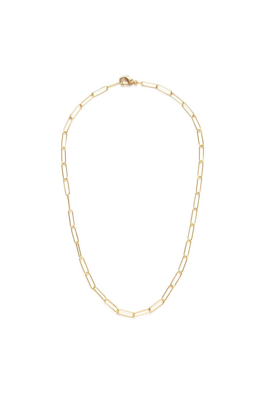 Paperclip Chain 20" Necklace Gold