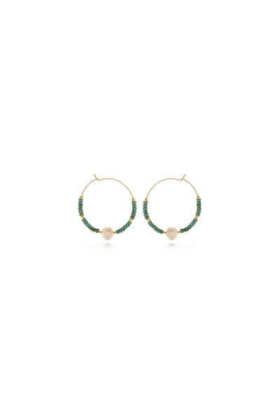 Pearl Bead Hoop Earrings