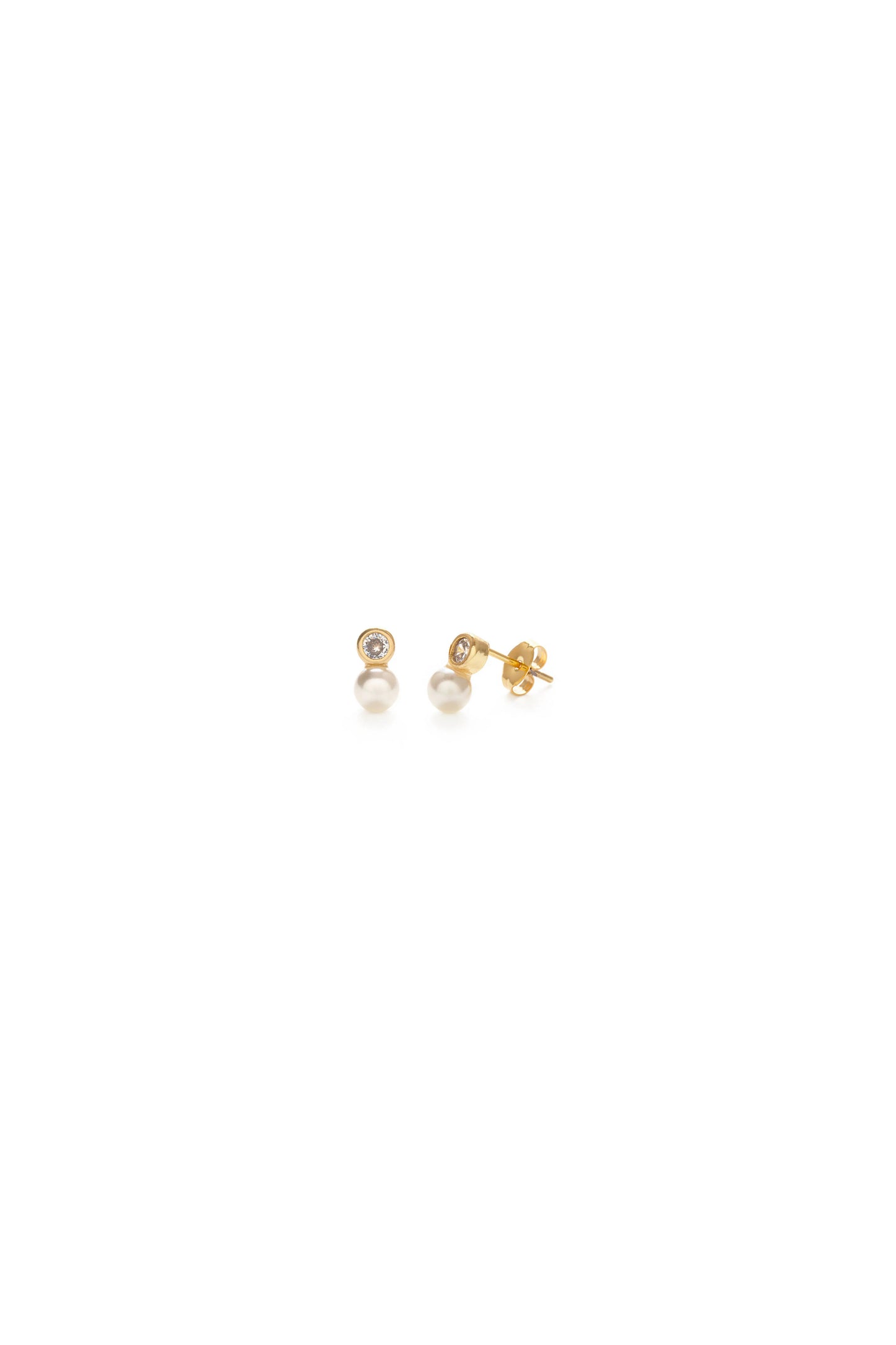 Pearl + Crystal Stud Earrings